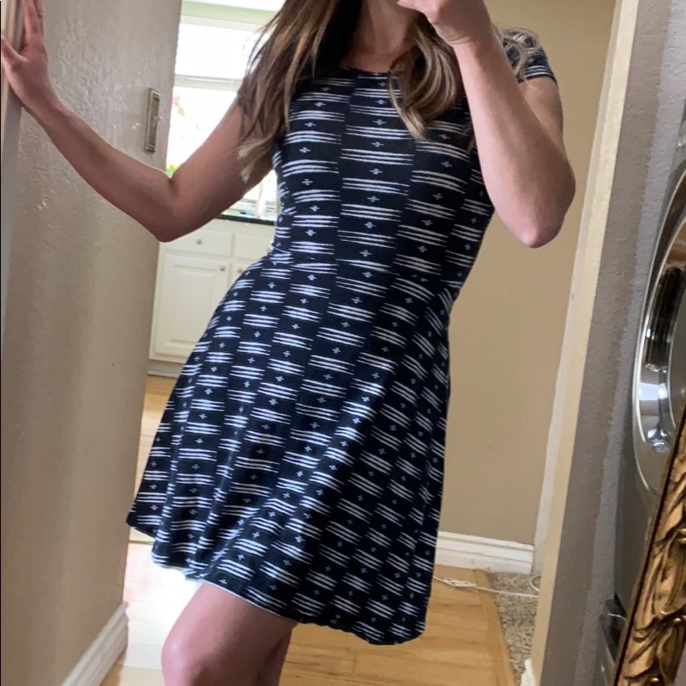 Blacked skater dress with cross back!
